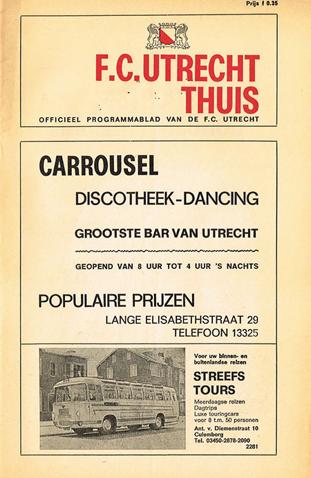 AZ Programma 6-jun-1971 Utrecht uit